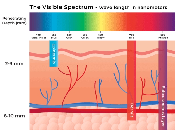 infrared light have the ability to penetrate deeper in the body than normal light or heat